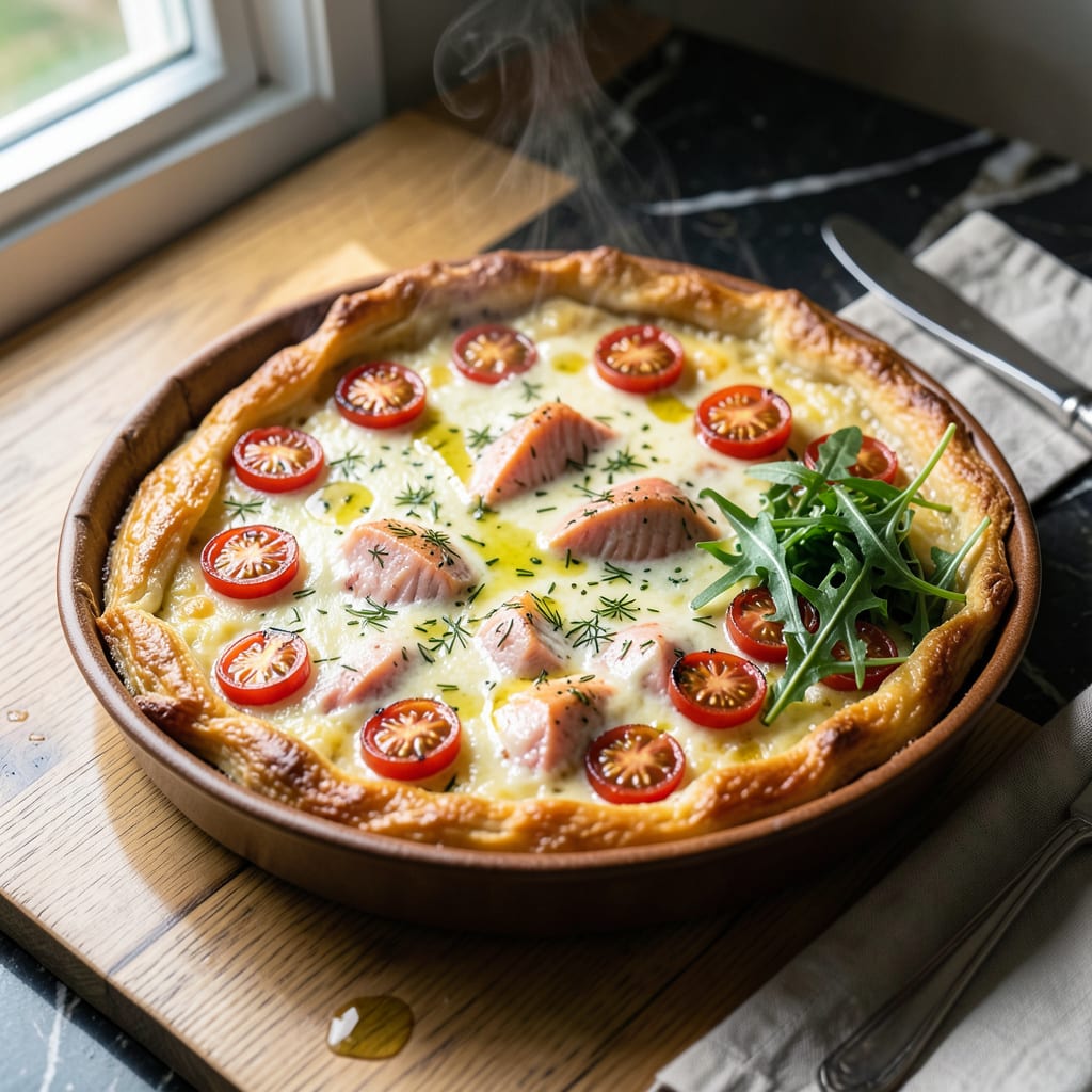 Comprehensive Jamie Oliver Salmon Quiche Recipe: Flaky Crust With Rich Egg Custard visual reference