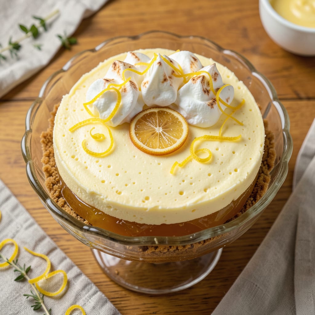 Visual representation of Jello Instant Lemon Pudding Cheesecake Recipe: Zesty No Bake Creaminess in Minutes