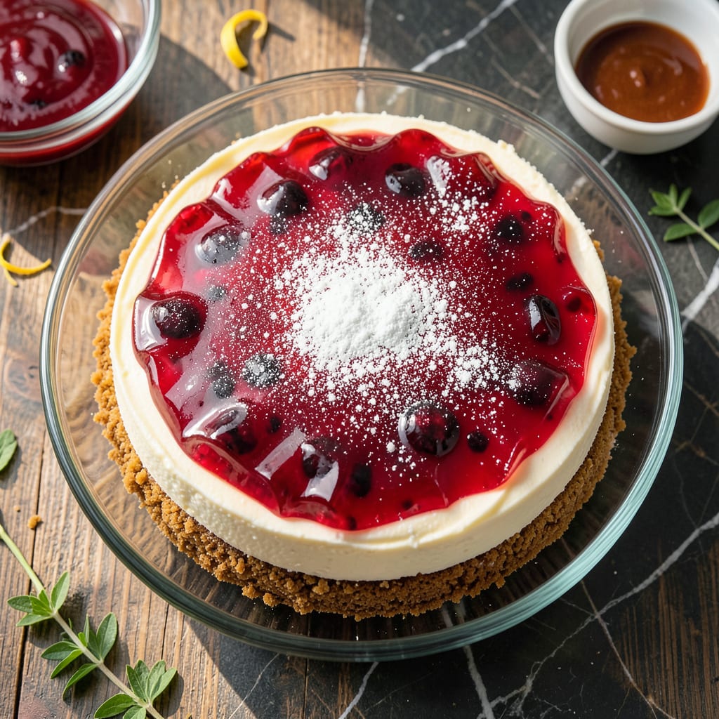 Jello No Bake Cheesecake Recipe: Chill Set Creamy Dream with Fruity Swirls example with annotations