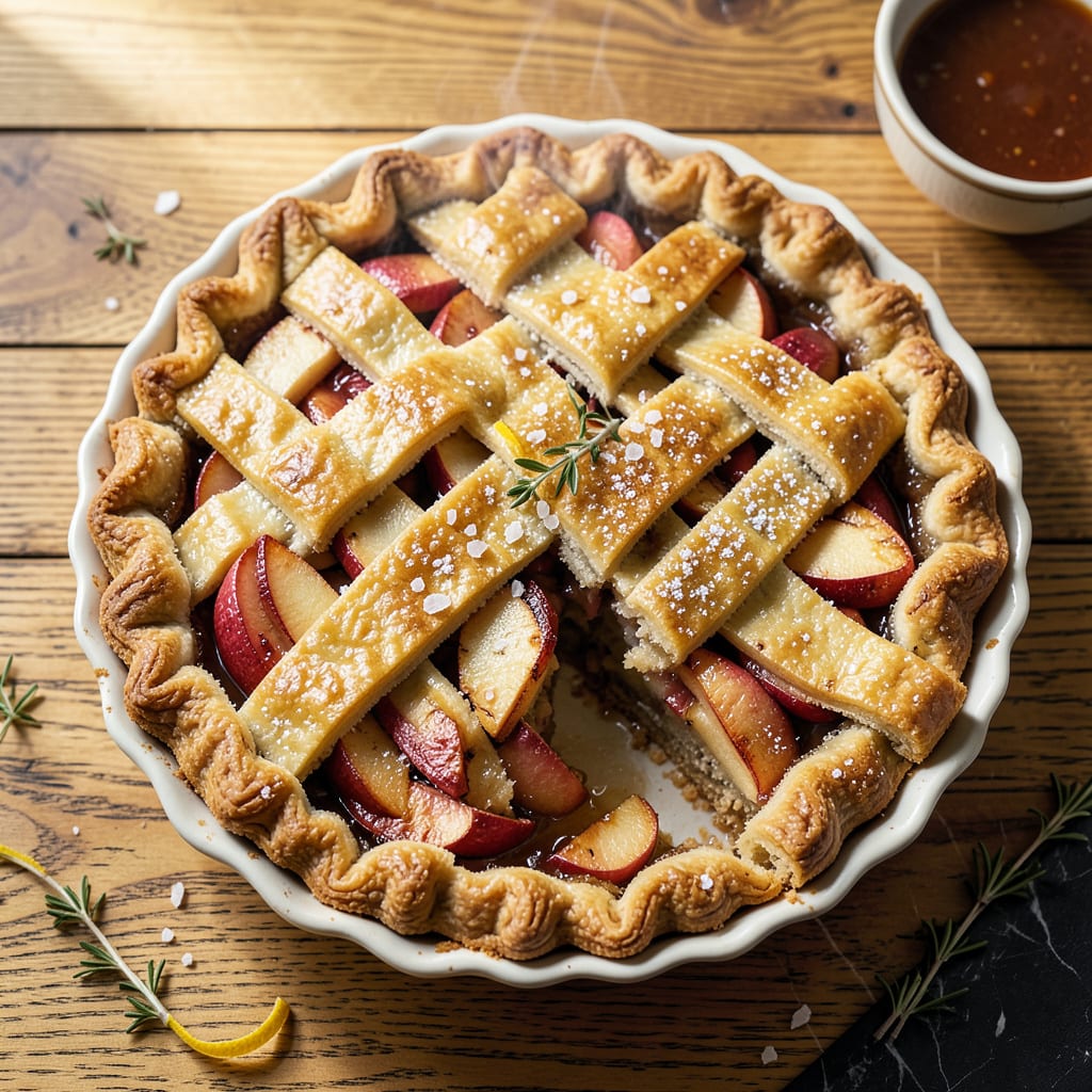 Visual representation of Joy of Cooking's Apple Pie Recipe: Flaky Crust and Cinnamon Spiced Filling