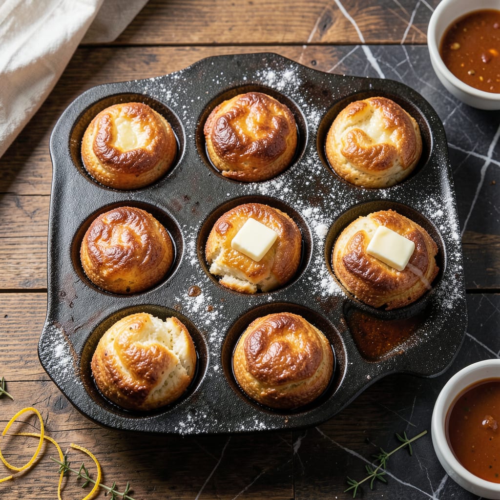 Joy of Cooking Yorkshire Pudding Recipe: Sky High Golden Puffs example with annotations