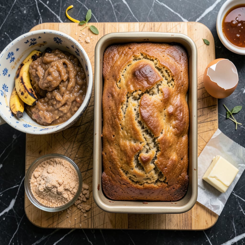 Joy's Easy Banana Bread Recipe: Moist Loaf With Zero Mixer Needed example with annotations
