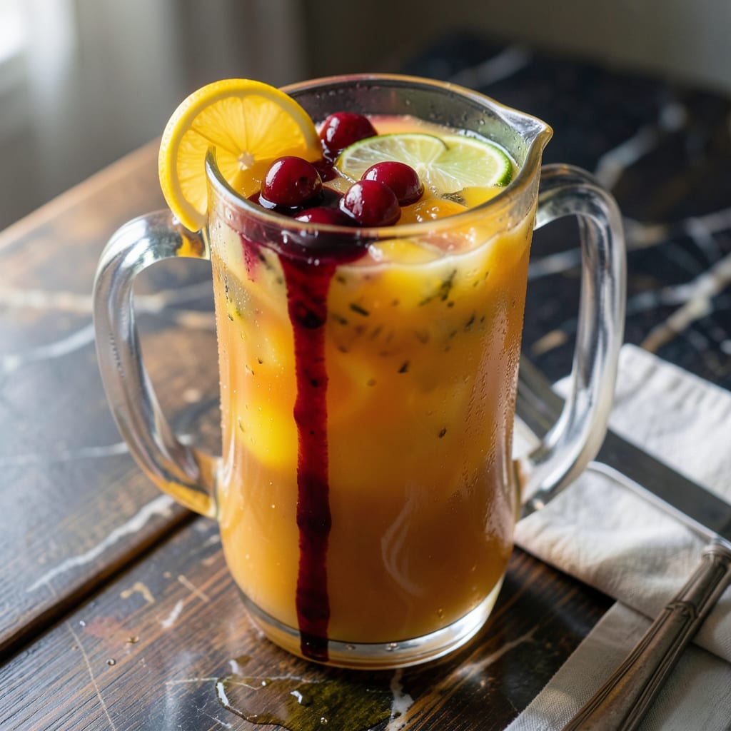 Jungle Juice Recipe Non Alcoholic: Tropical Refreshment in a Pitcher example with annotations