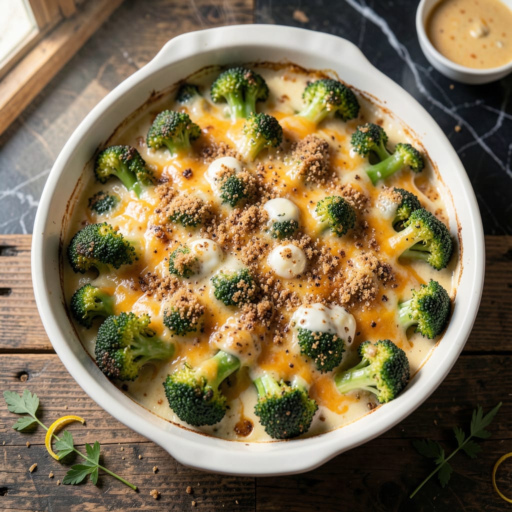 Katie Lee Broccoli Casserole Recipe: Cheesy Bake With Crunchy Topping example with annotations