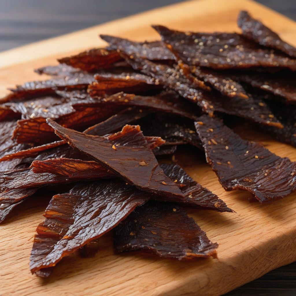 korean bbq pork jerky recipe illustration with key details