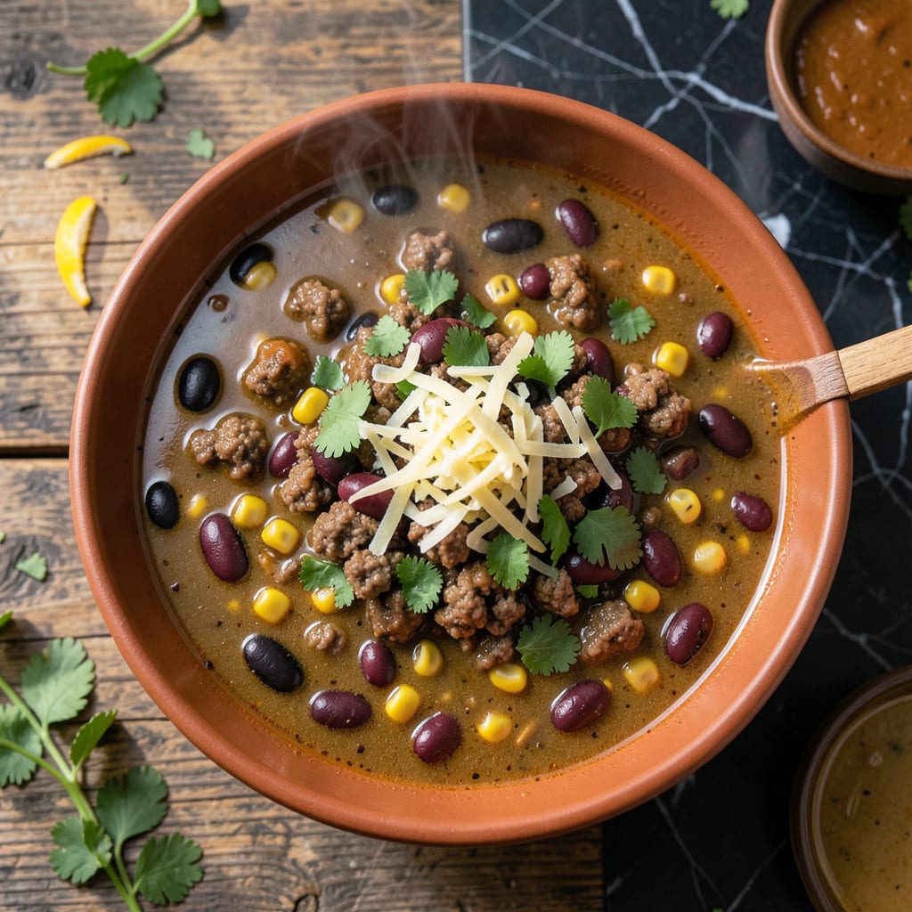 Comprehensive kraft taco soup recipe visual reference