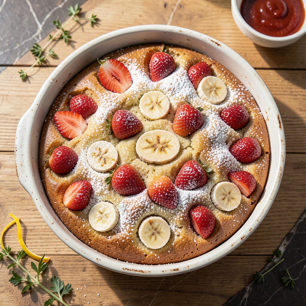 Leo's Strawberry Banana Cake Recipe: Moist Layers With Fresh Fruit Burst example with annotations