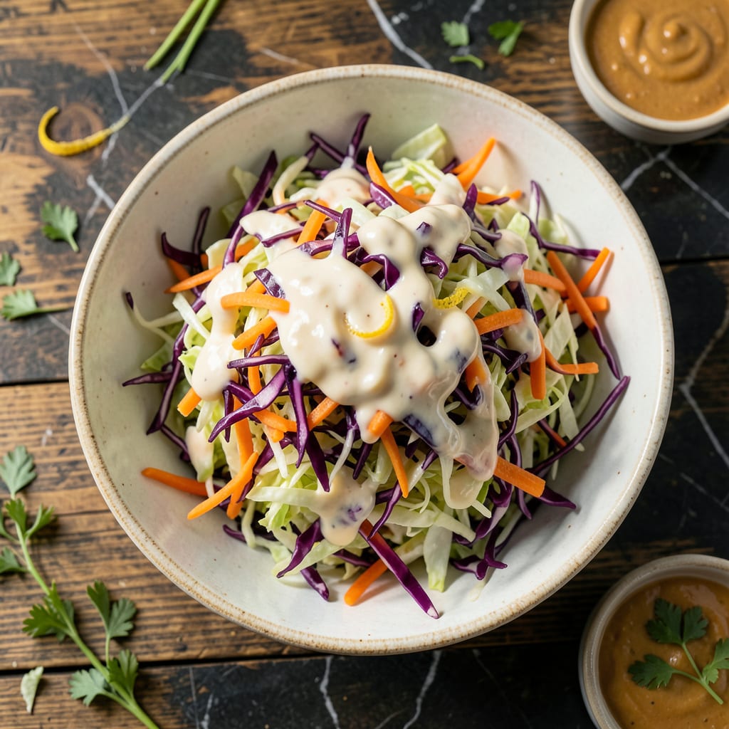 Lewis BBQ Coleslaw Recipe: Texas Smoked Tang with Creamy Crunch illustration with key details