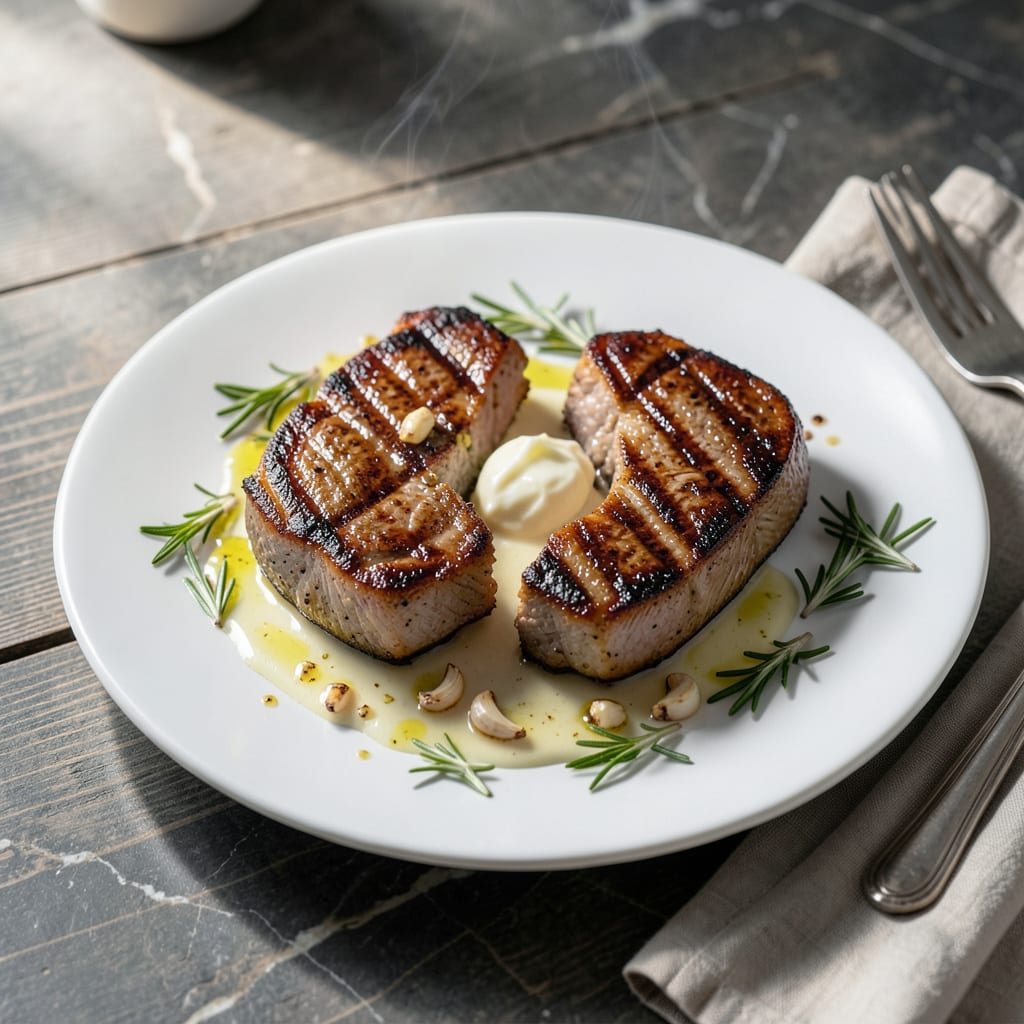 Complete Loin Pork Chops Recipe: Pan Seared with Garlic Herb Butter overview image