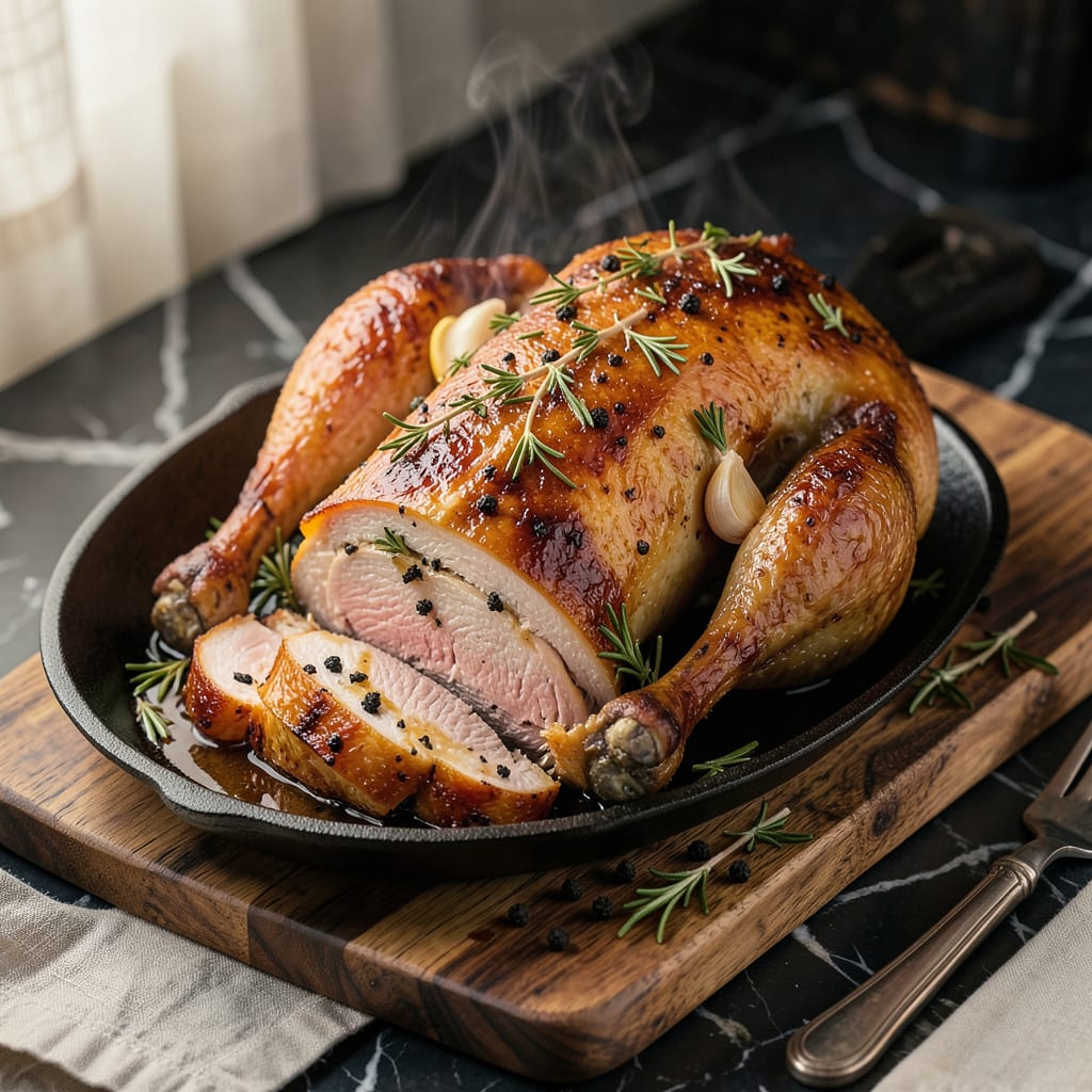 Long Island Duck Recipe: Crispy Skinned Elegance with Cherry Glaze example with annotations