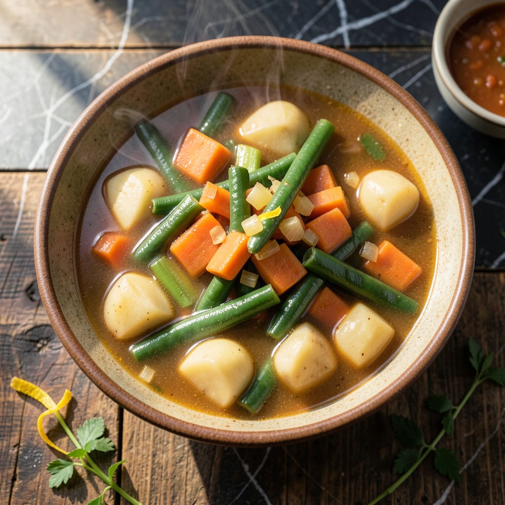 Luby's Vegetable Soup Recipe: Texan Cafeteria Style Comfort Bowl example with annotations