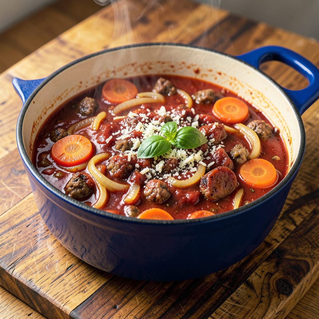 Visual representation of Maggiano's Meat Sauce Recipe: Slow Simmered Italian Richness for Pasta Night