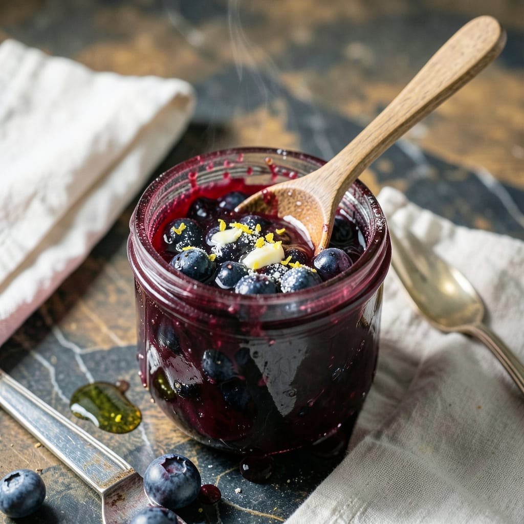 Visual representation of mary berry blueberry jam recipe