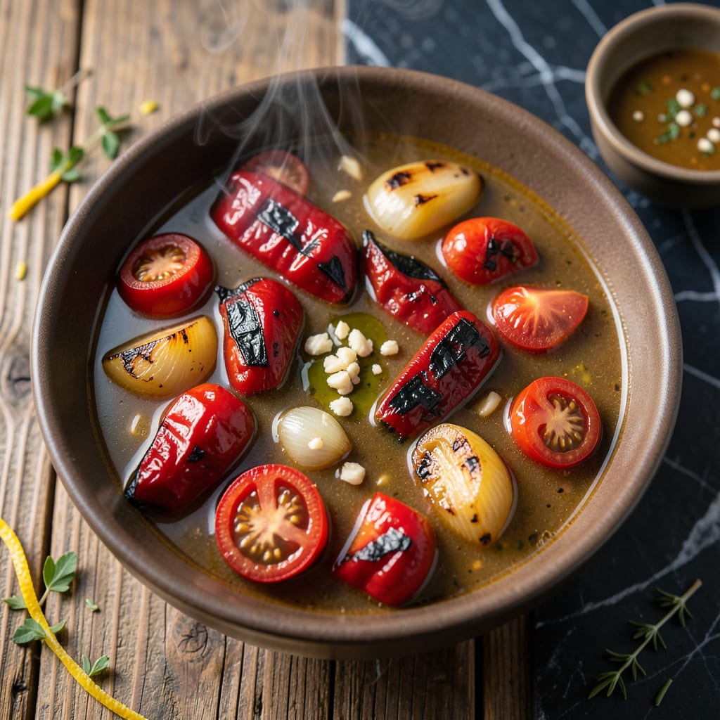 Visual representation of McAlister's Fire Roasted Vegetable Soup Recipe: Smoky Depth in Every Spoon