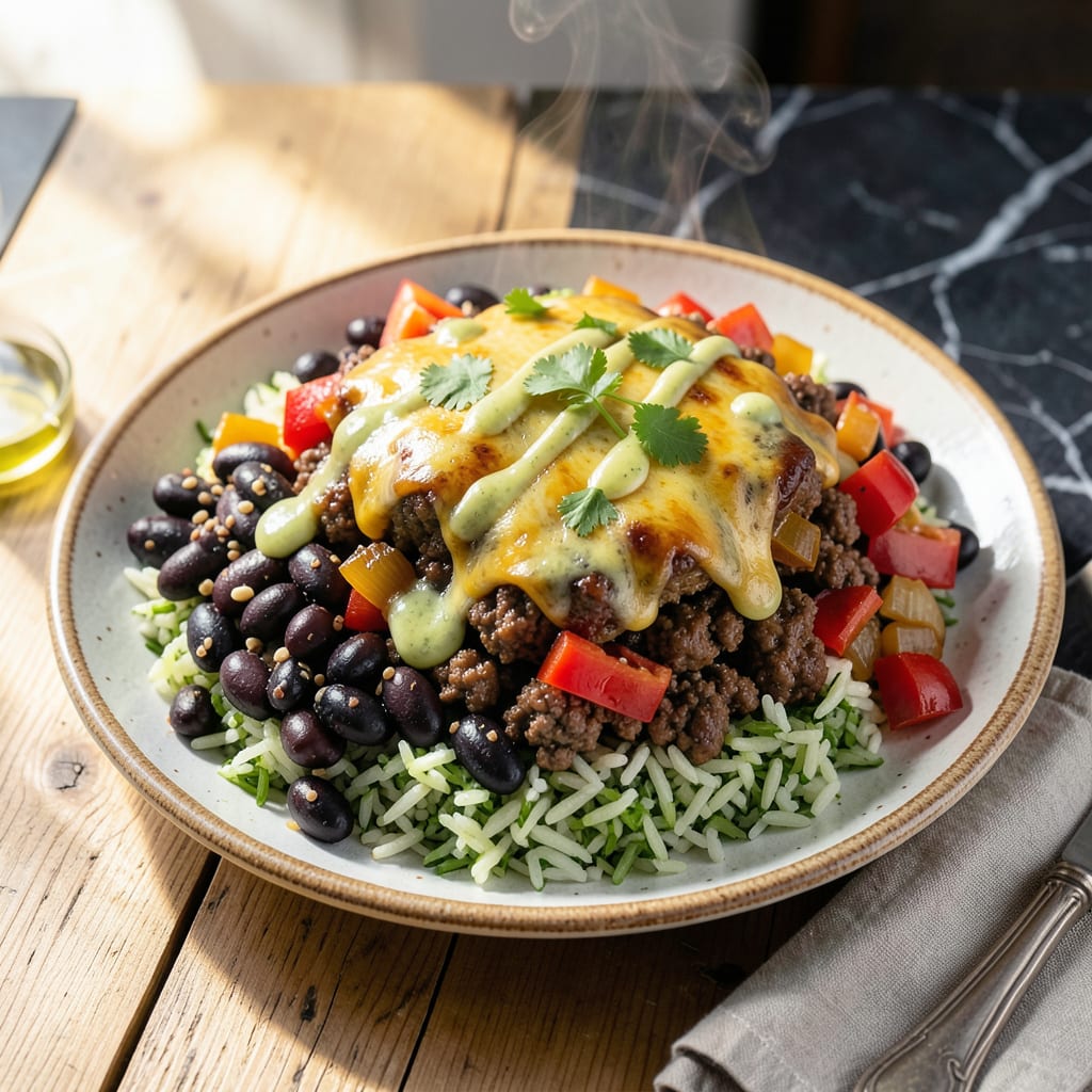 Visual representation of Mexican Pile Up Recipe: Layered Fiesta in One Pan
