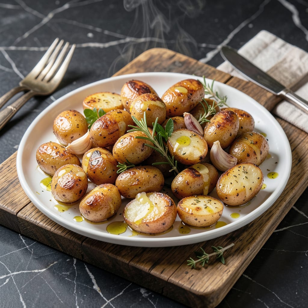 microwave small potatoes recipe illustration with key details