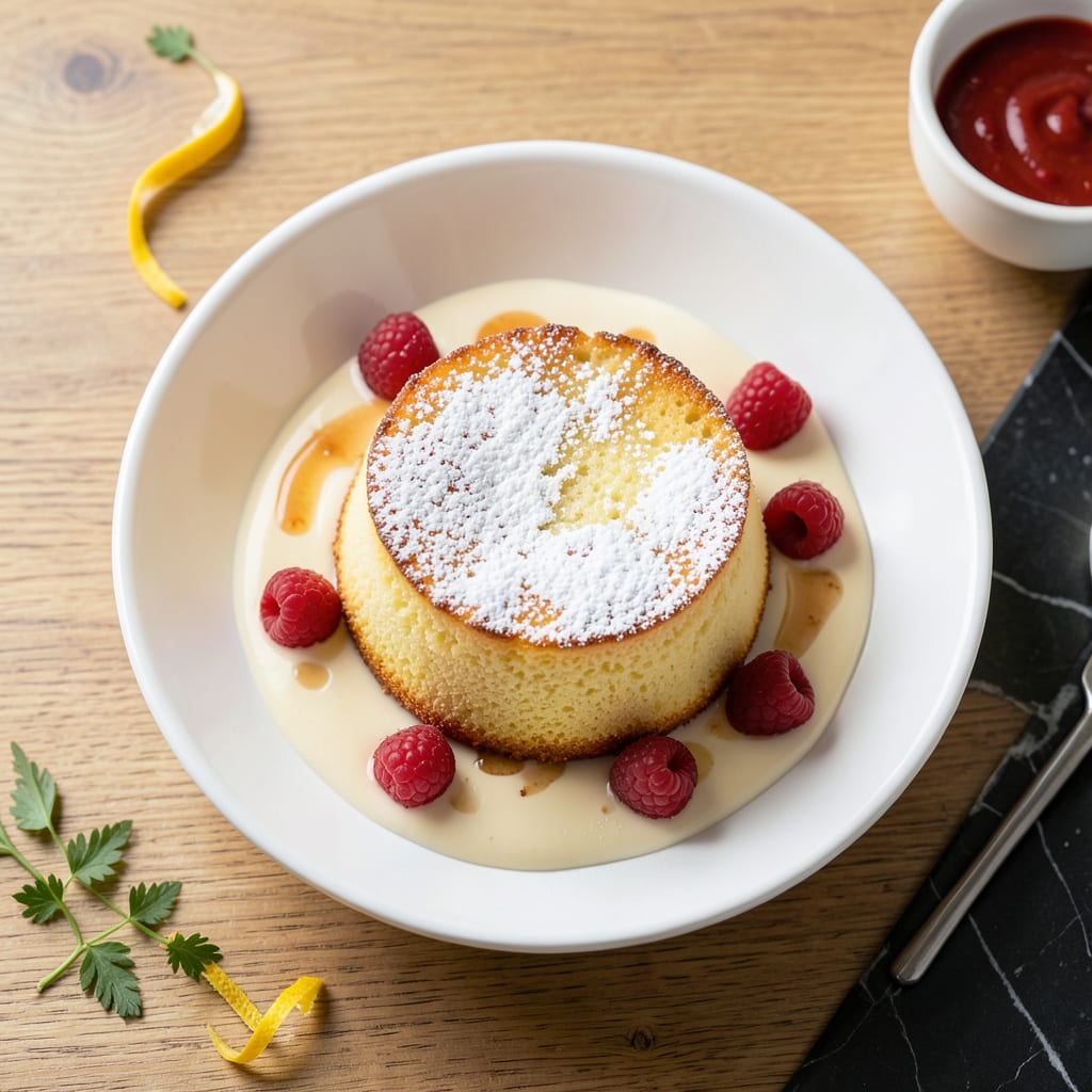 microwave sponge cake recipe illustration with key details