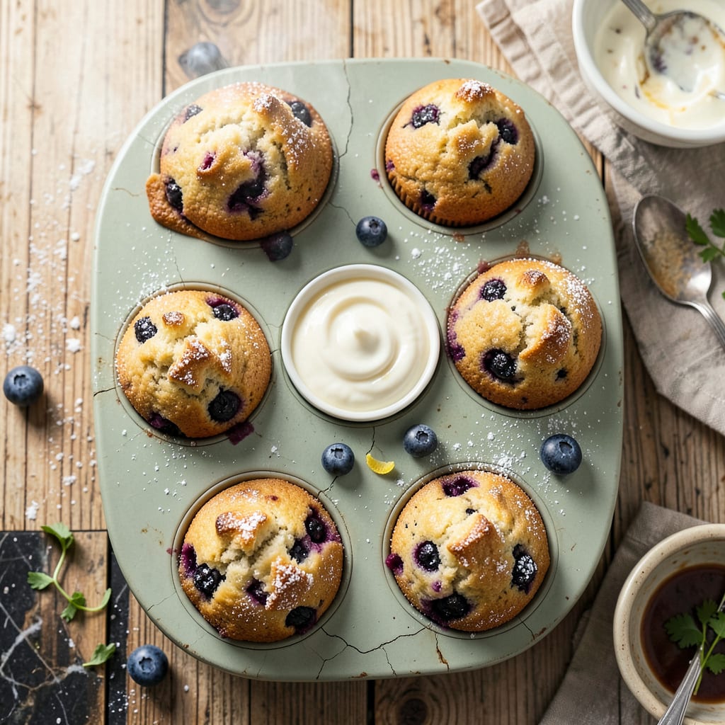 Complete Mimi's Cafe Blueberry Muffins Recipe: Bakery Style Bursting With Juicy Berries overview image