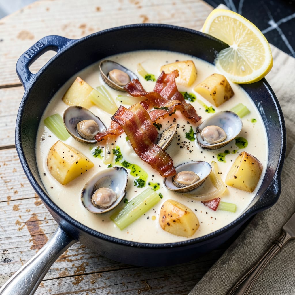 Mos' Clam Chowder Recipe: Creamy New England Comfort in a Bowl detailed visual guide