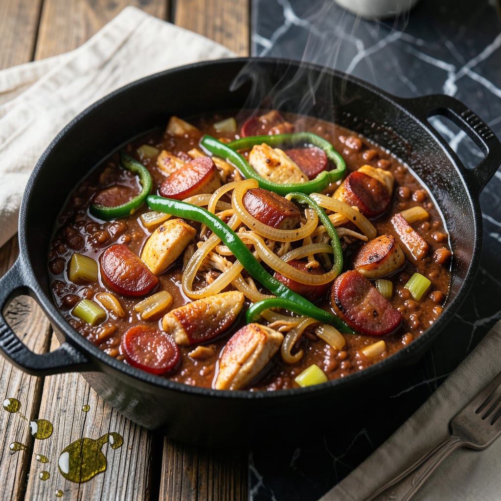 New Orleans School of Cooking Gumbo Recipe: Big Easy Roux and Spice Tradition illustration with key details