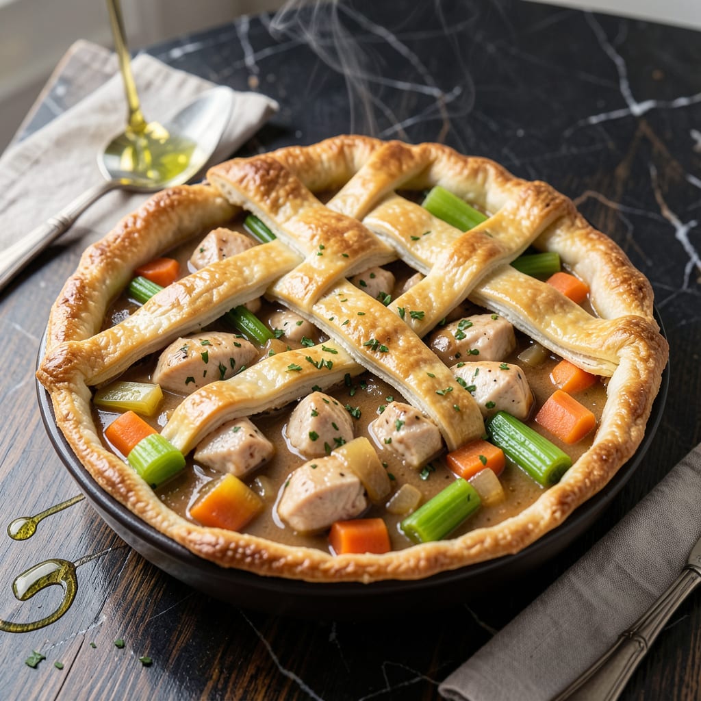 Comprehensive Ninja Foodi Chicken Pot Pie Recipe: Flaky Crust Over Hearty Filling visual reference