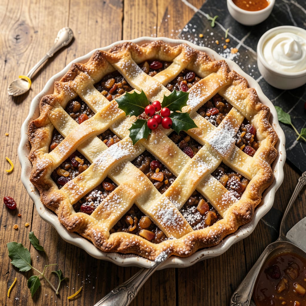Visual representation of None Such Mincemeat Pie Recipe: Old Fashioned Spiced Sweetness in a Flaky Crust