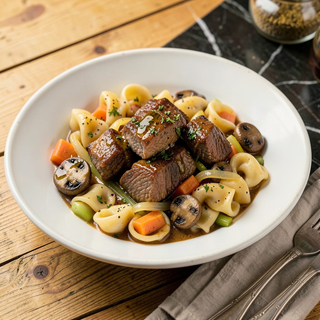 Olive Garden Braised Beef Tortellini Recipe: Slow Simmered Richness With Cheese Filled Pasta example with annotations