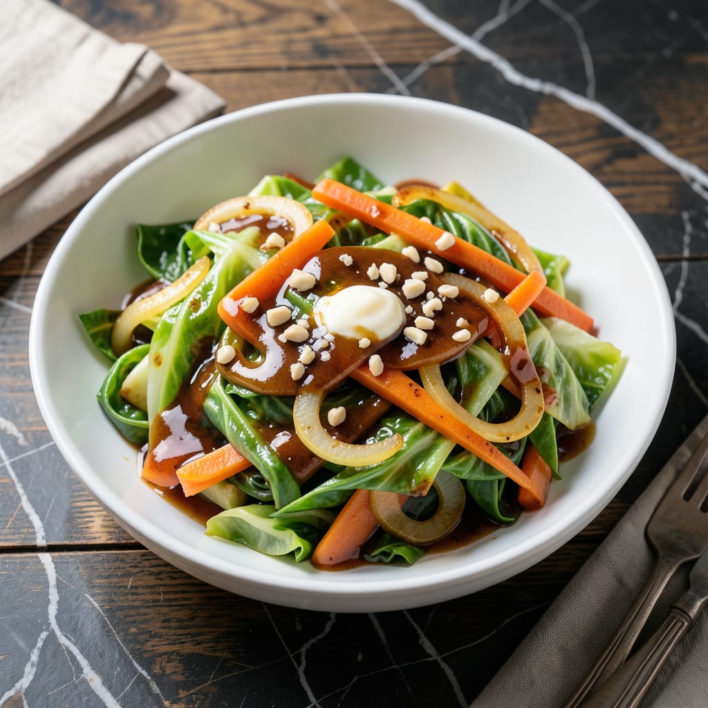 Visual representation of Ono Hawaiian Cabbage Recipe: Sweet and Savory Island Style Side