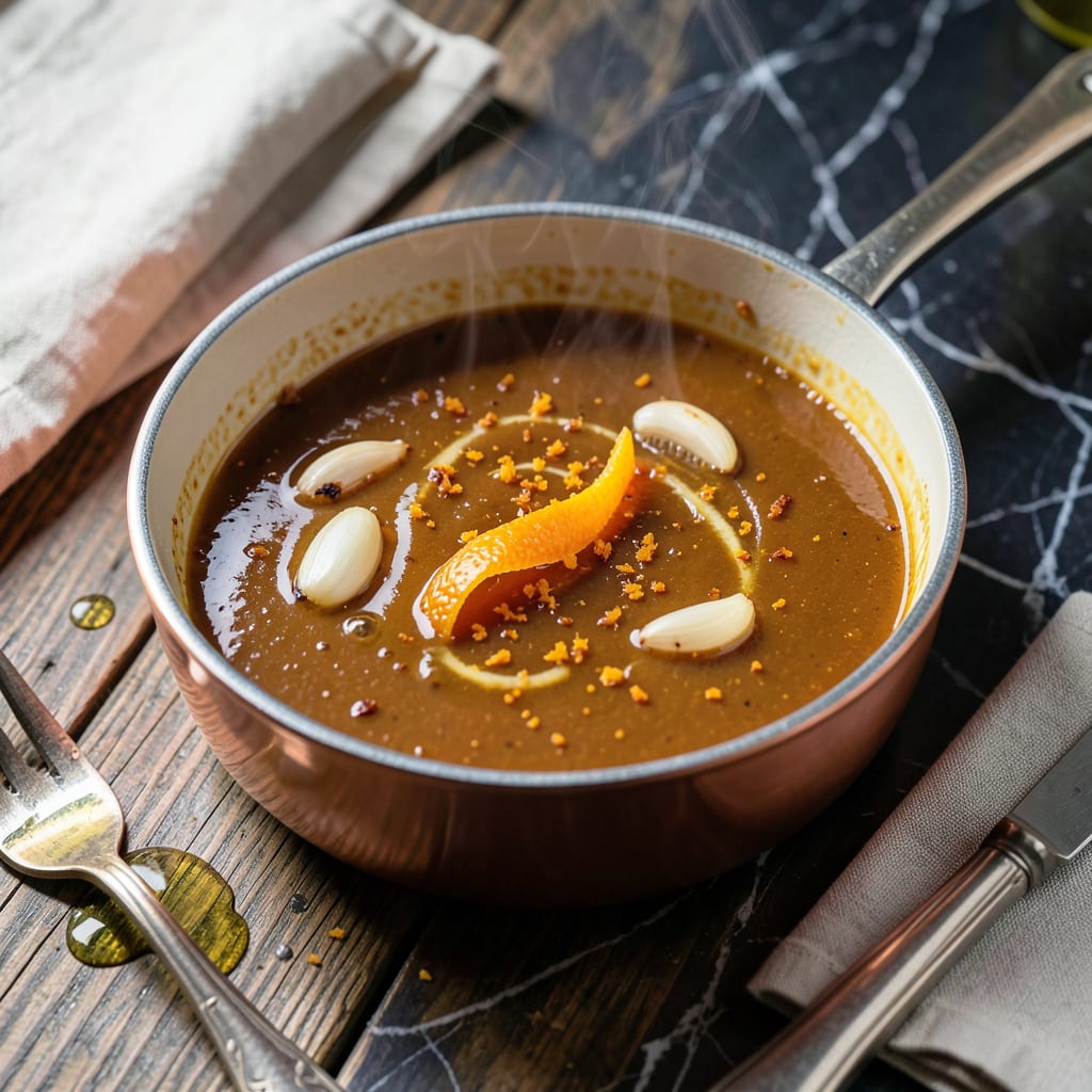 Visual representation of orange stir fry sauce recipe