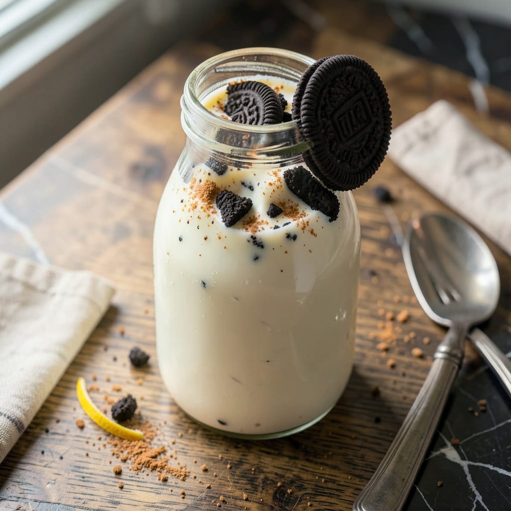 Oreo Coquito Recipe: Creamy Puerto Rican Holiday Twist illustration with key details