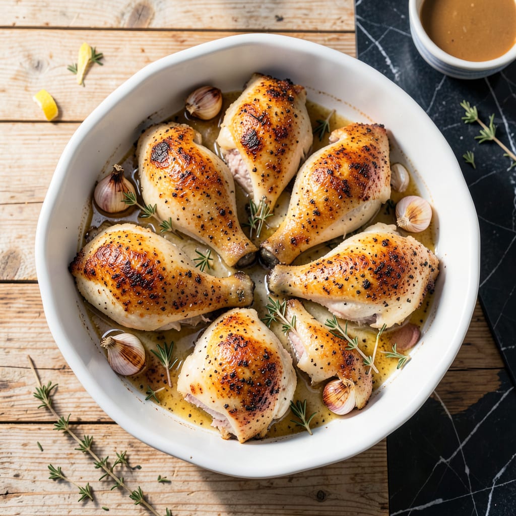 Paula Deen's Baked Chicken Recipe: Juicy Perfection With Crispy Skin illustration with key details