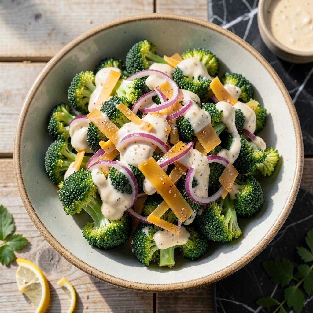 Paula Deen's Broccoli Salad Recipe: Sweet Crunch With Bacon and Cheddar detailed visual guide