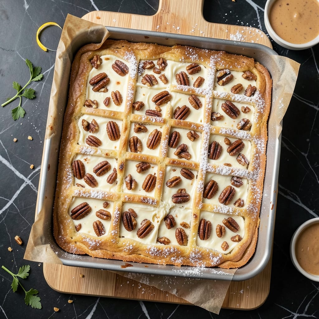 Visual representation of Paula Deen’s Chess Squares Recipe: Gooey Butter Pecan Layers in Every Bite