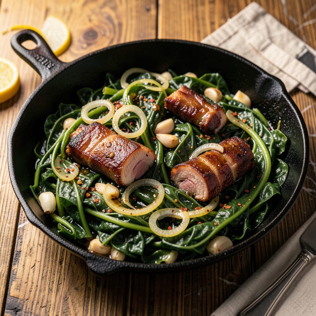 Paula Deen’s Collard Greens Recipe: Southern Style Potlikker Richness illustration with key details