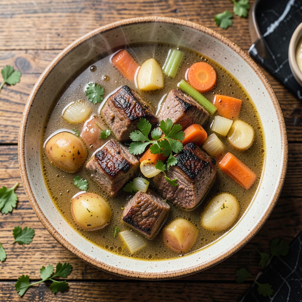 Paula Deen's Vegetable Beef Soup Recipe: Hearty Southern Comfort in One Pot example with annotations