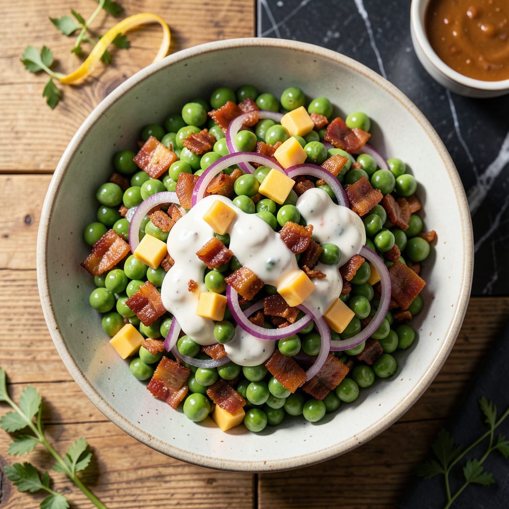 Visual representation of Pea Salad Recipe Pioneer Woman: Classic Creamy Side With Crunchy Bacon