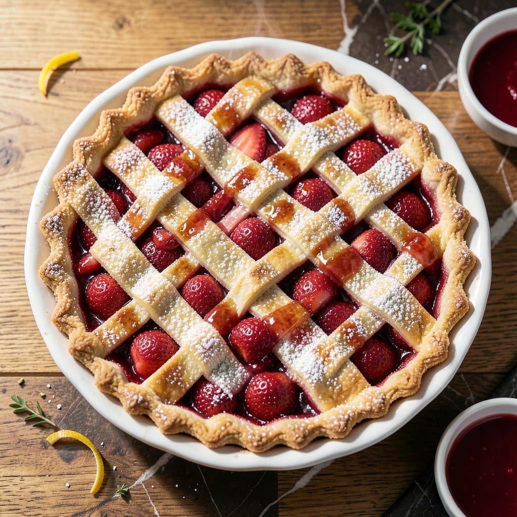Complete Perkins Strawberry Pie Recipe: Lattice Topped Classic With Juicy Filling overview image