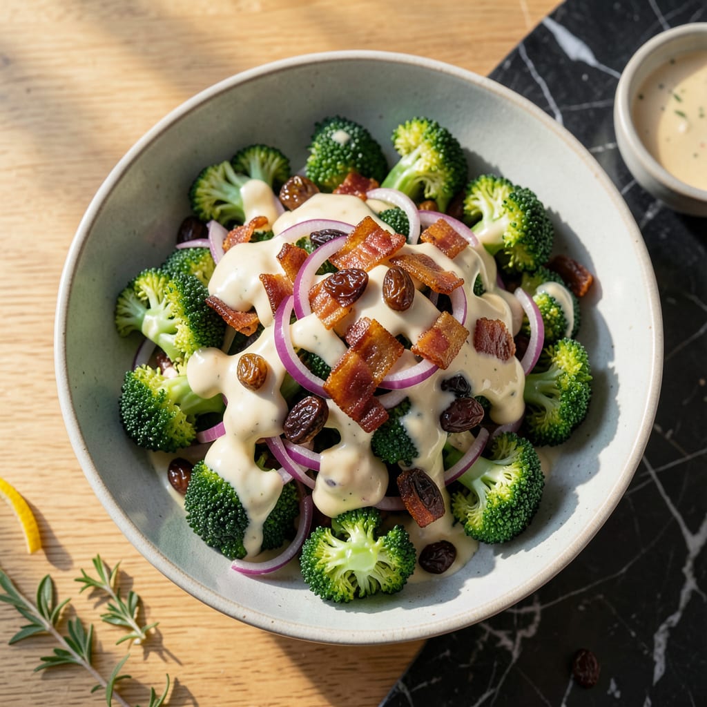 Piccadilly Broccoli Salad Recipe: Sweet Crunch With Creamy Dressing detailed visual guide
