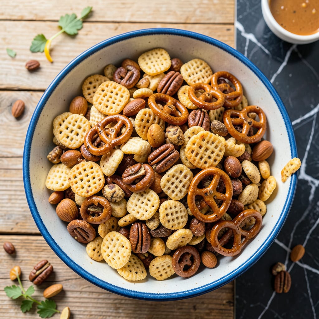 Pioneer Woman Texas Trash Recipe: Crunchy Snack Mix With Spicy Kick example with annotations