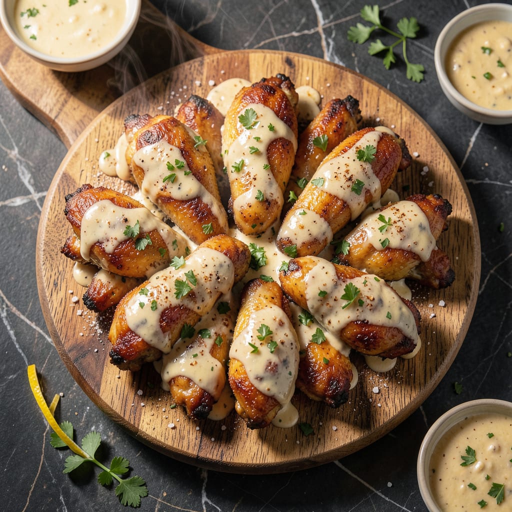 Visual representation of pizza hut garlic parmesan wings recipe
