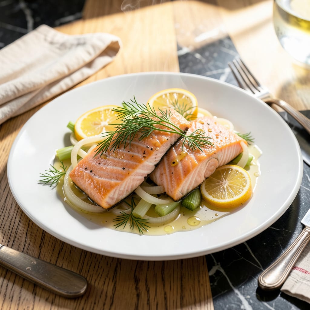 Complete poached salmon recipe ina garten overview image