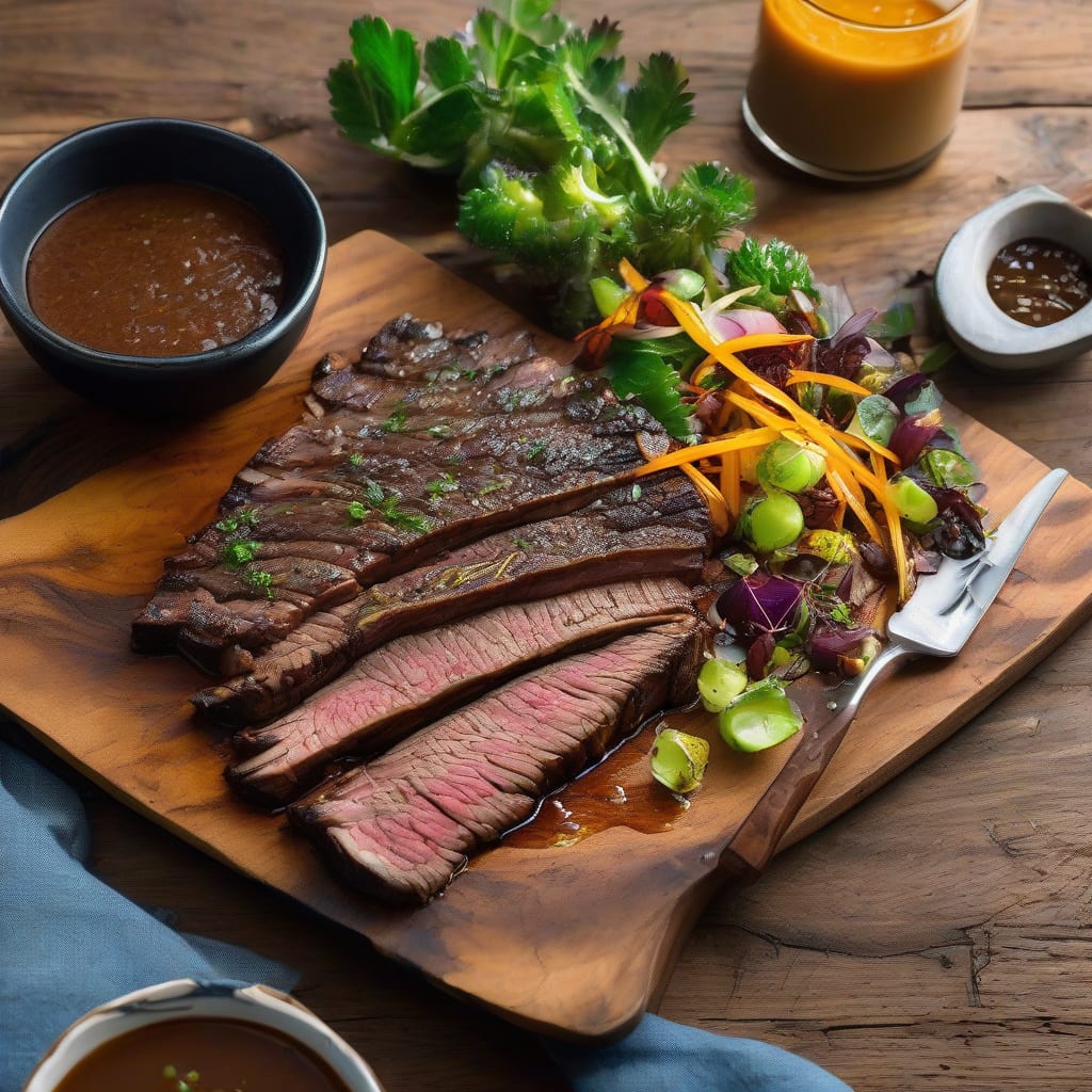 pork skirt steak recipe illustration with key details