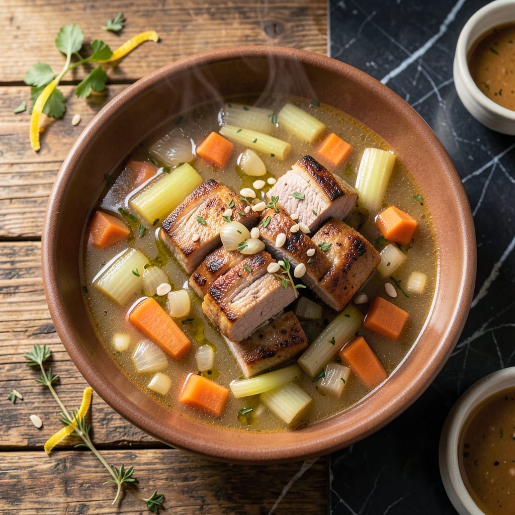 Visual representation of Pork Tenderloin Soup Recipe: Velvety Broth with Fall Apart Meat