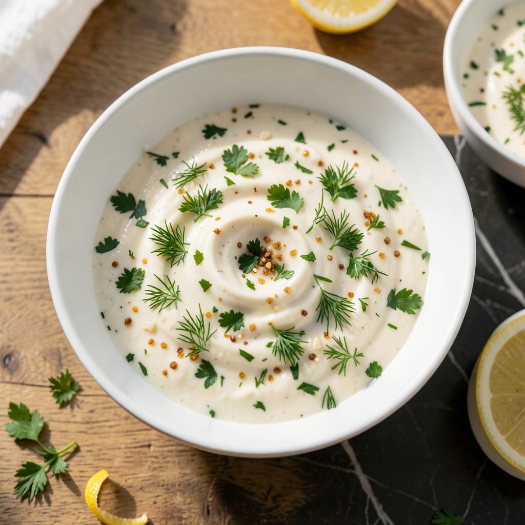 Potato Dipping Sauce Recipe: Creamy Herb Infused Blend for Fries and Veggies example with annotations