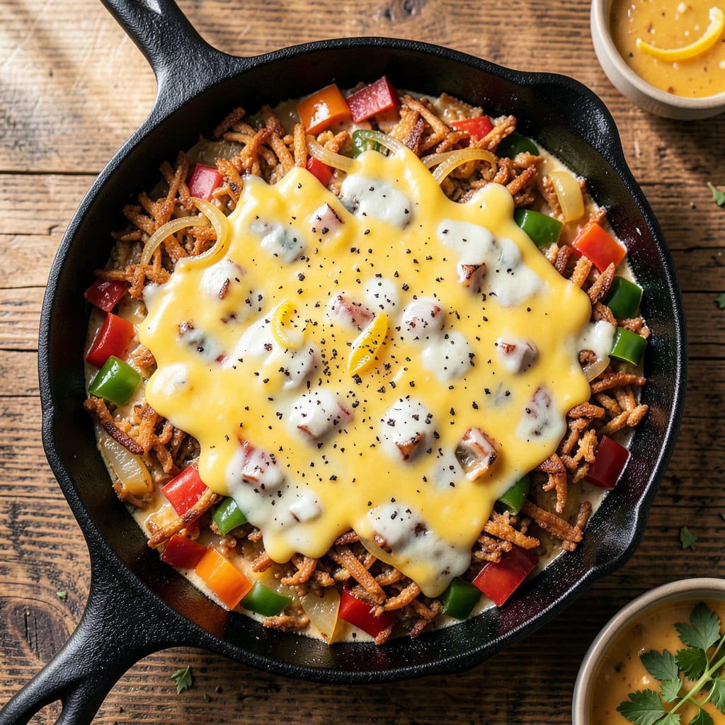 Visual representation of Potato O'Brien Casserole Recipe: Cheesy Hash Browns With Bell Pepper Crunch
