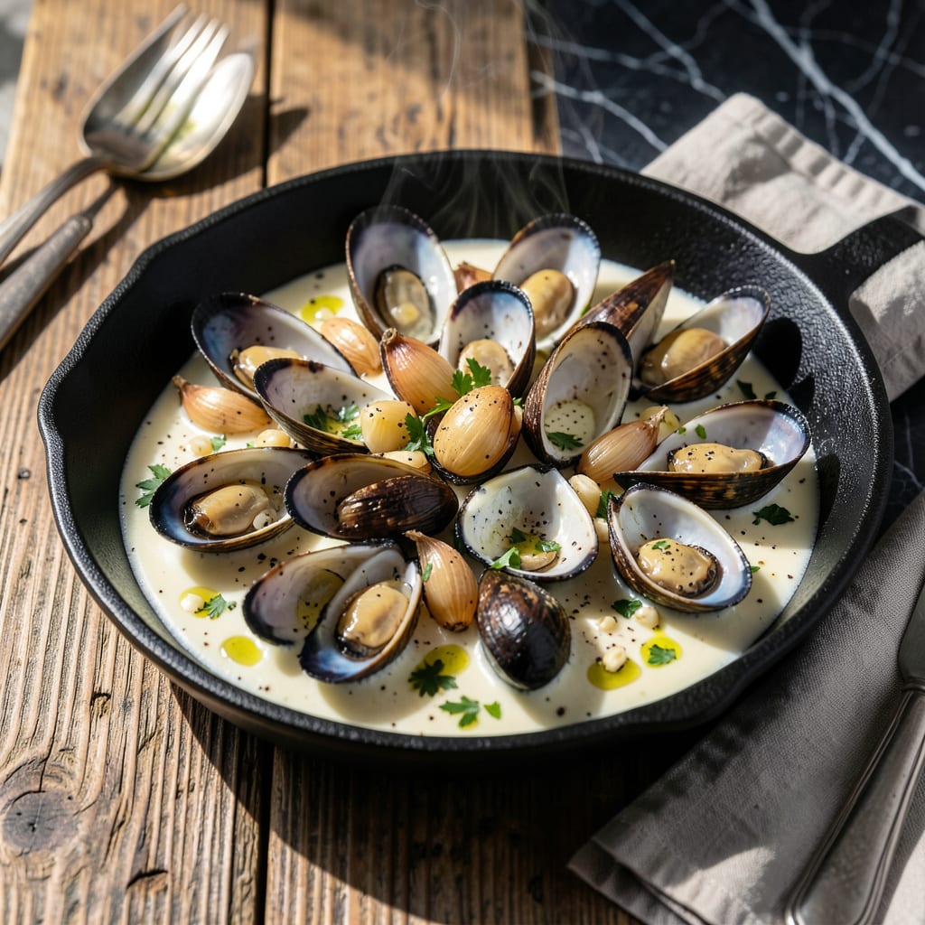 pre cooked mussels recipe illustration with key details
