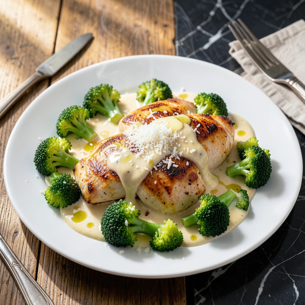Visual representation of Prego Chicken and Broccoli Alfredo Recipe: One Pot Creamy Indulgence