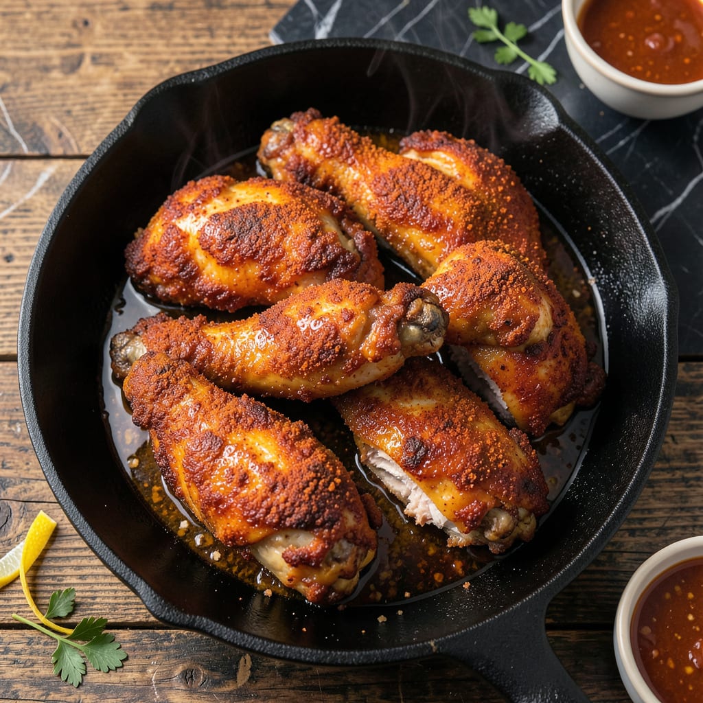 Prince's Hot Chicken Recipe: Nashville Style Spicy Crisp illustration with key details