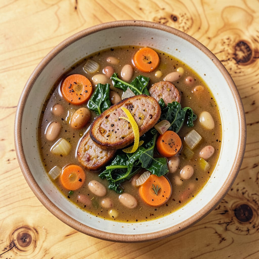 Punahou Portuguese Bean Soup Recipe: Smoky Sausage and Kale Comfort in Every Bite example with annotations