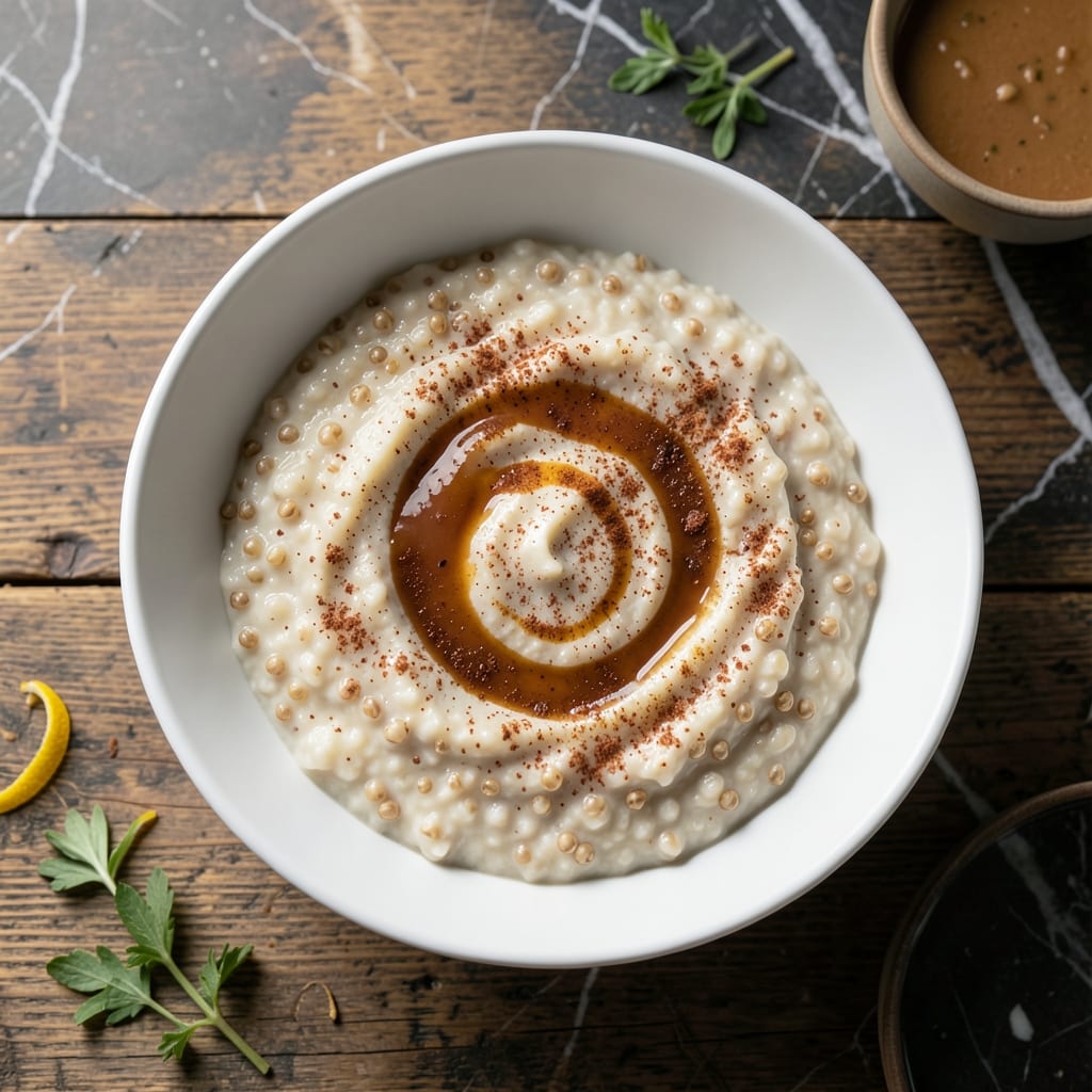 Complete quinoa porridge recipe vegan overview image